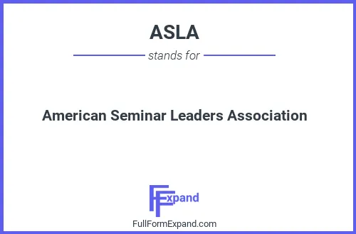 Full form of ASLA