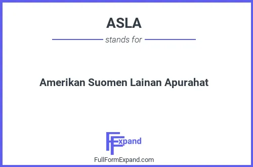 Full form of ASLA