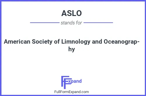 Full form of ASLO