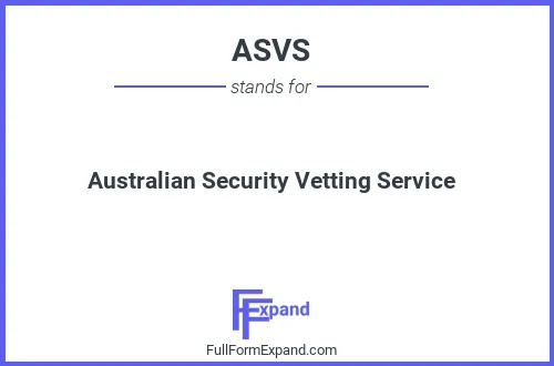 Full form of ASVS