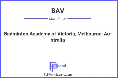 Full form of BAV