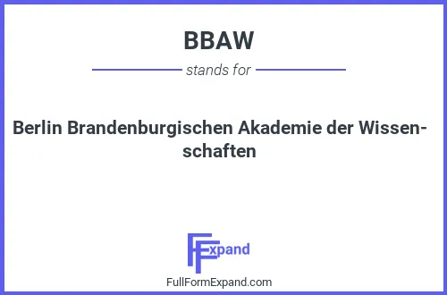 Full form of BBAW