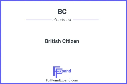 Full form of BC