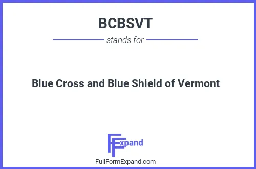 Full form of BCBSVT