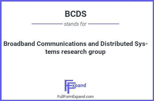 Full form of BCDS