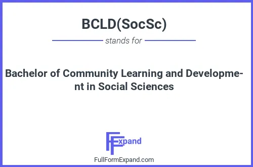 Full form of BCLD(SocSc)