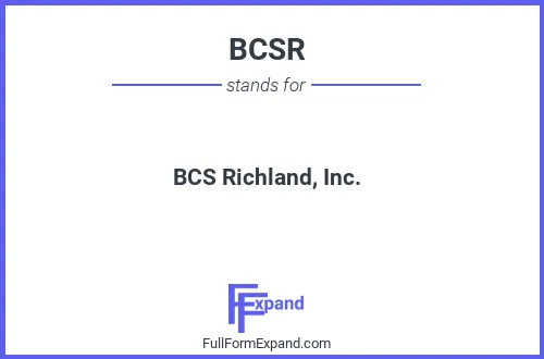 Full form of BCSR