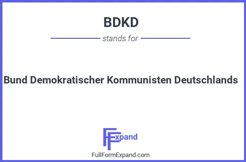 Full form of BDKD