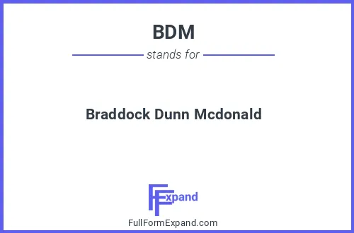 Full form of BDM