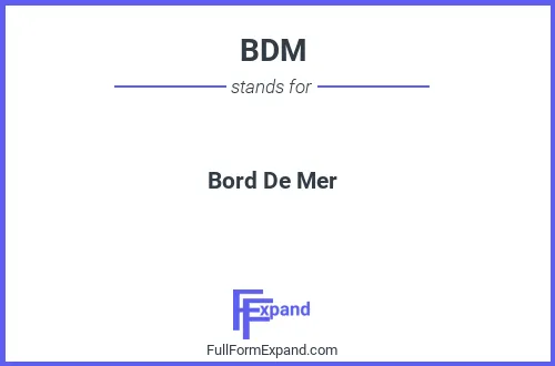 Full form of BDM