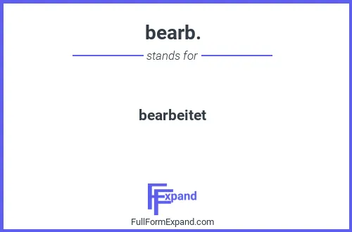 Full form of bearb.