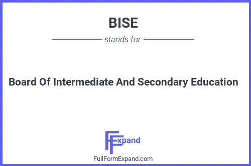 Full form of BISE