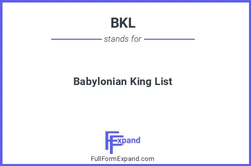 Full form of BKL