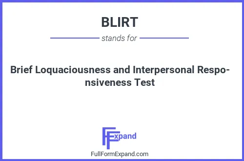 Full form of BLIRT
