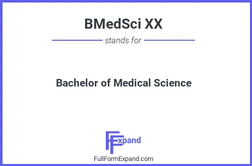 Full form of BMedSci XX