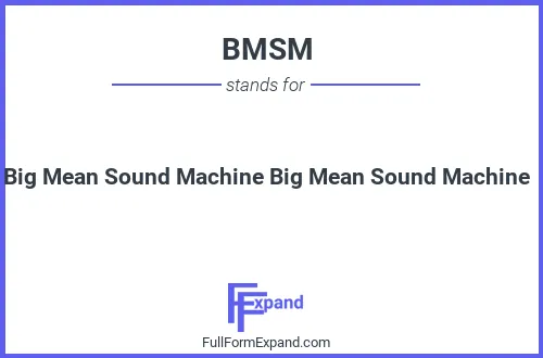 Full form of BMSM