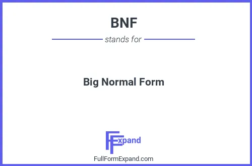 Full form of BNF