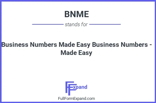 Full form of BNME