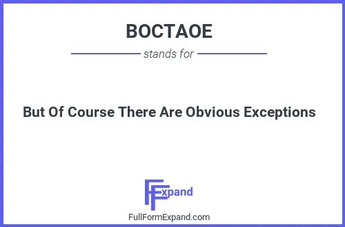Full form of BOCTAOE