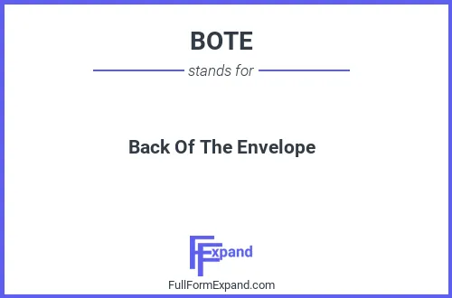 Full form of BOTE