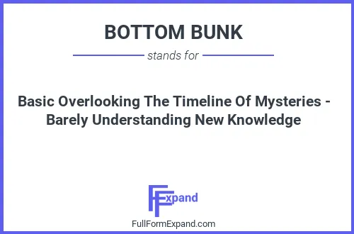 Full form of BOTTOM BUNK