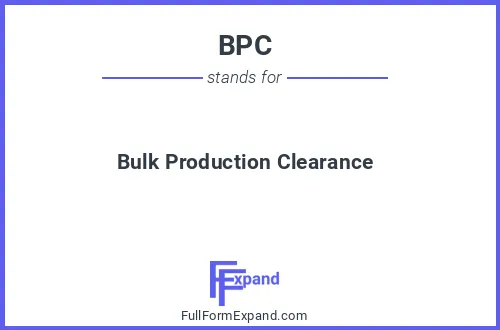 Full form of BPC