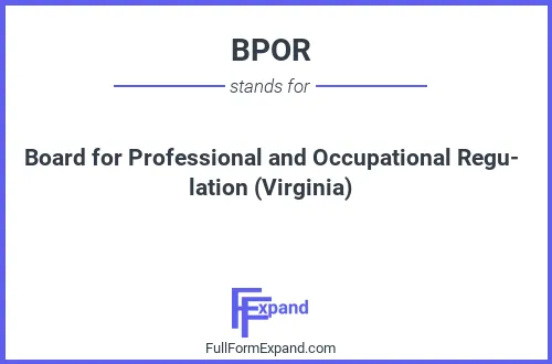 Full form of BPOR