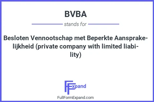 Full form of BVBA