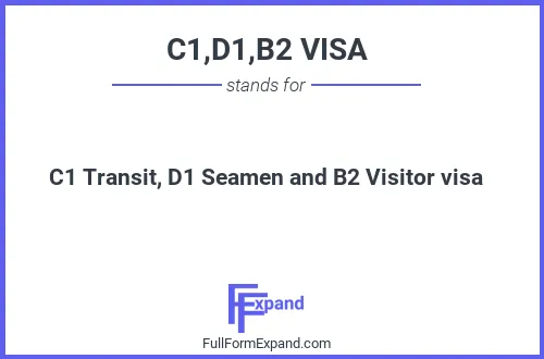 Full form of C1,D1,B2 VISA