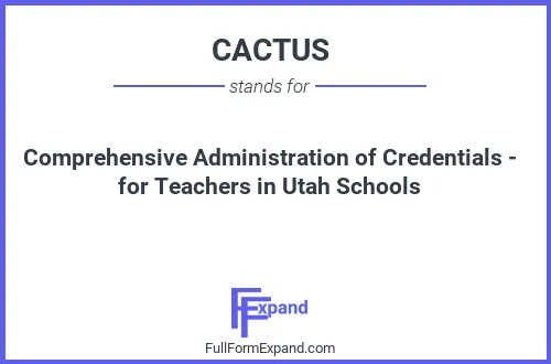 Full form of CACTUS