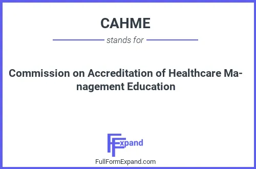 Full form of CAHME