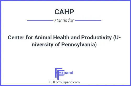 Full form of CAHP