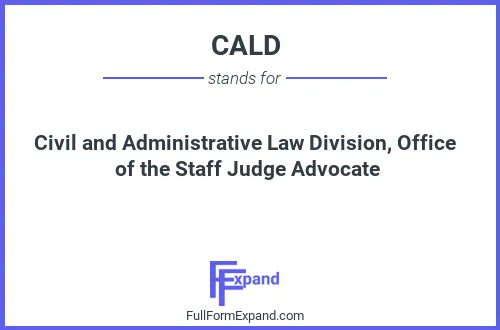 Full form of CALD