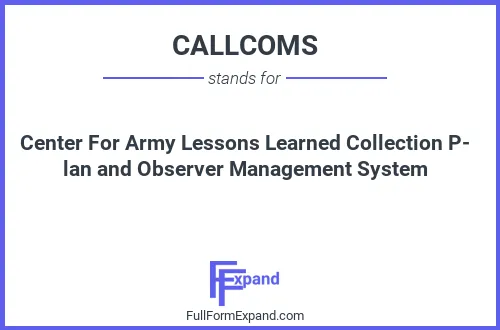 Full form of CALLCOMS