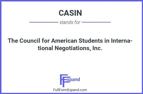Full form of CASIN