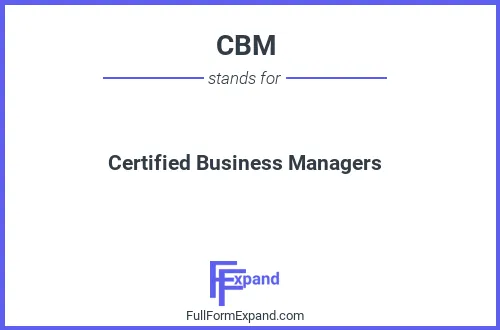 Full form of CBM
