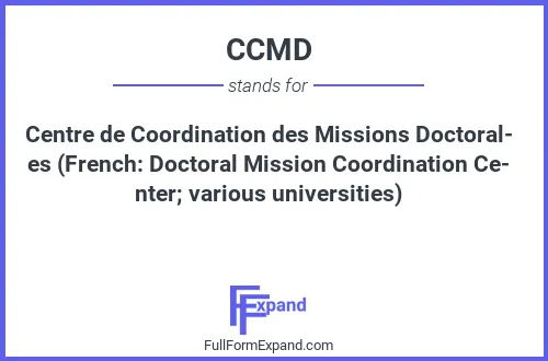 Full form of CCMD