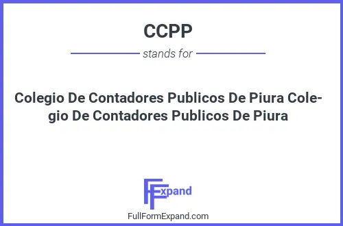Full form of CCPP