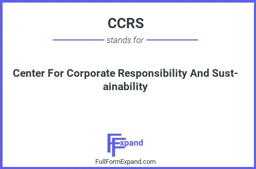 Full form of CCRS