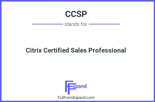 Full form of CCSP