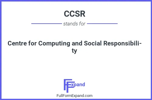 Full form of CCSR