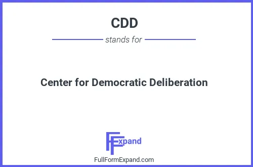 Full form of CDD