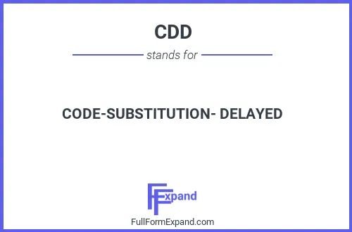 Full form of CDD