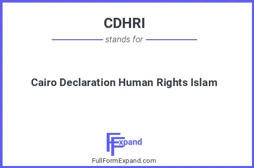 Full form of CDHRI