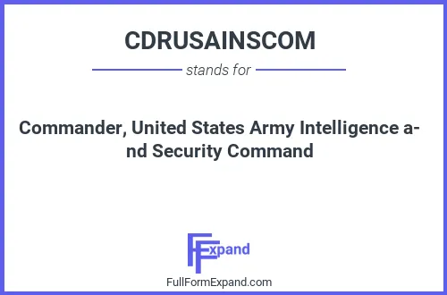 Full form of CDRUSAINSCOM