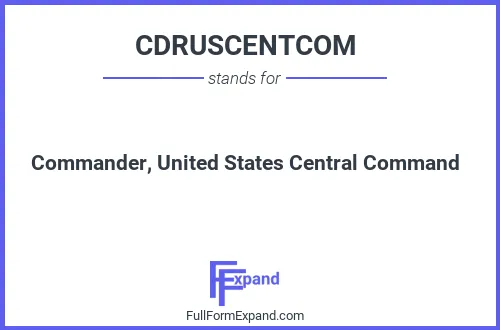 Full form of CDRUSCENTCOM