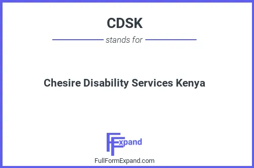 Full form of CDSK