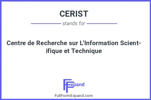 Full form of CERIST