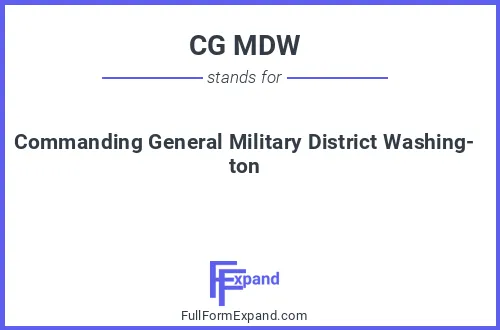 Full form of CG MDW