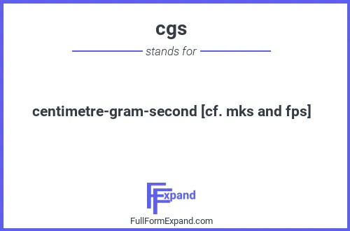 Full form of cgs